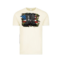 Vintage Arctic american flag with army boots Vintage Tee - RanaPortraitStore