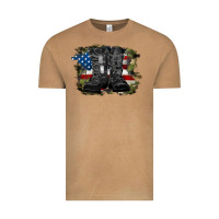 Vintage Camel american flag with army boots Vintage Tee - RanaPortraitStore