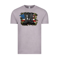 Vintage Zinc american flag with army boots Vintage Tee - RanaPortraitStore