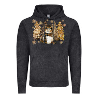 Vintage Black snowman with christmas trees 11inches Vintage Hoodie - CowGirlArtShop