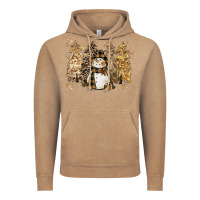 Vintage Coffee snowman with christmas trees 11inches Vintage Hoodie - CowGirlArtShop