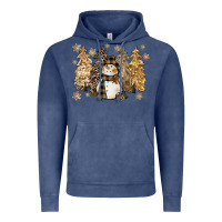 Vintage Denim snowman with christmas trees 11inches Vintage Hoodie - CowGirlArtShop