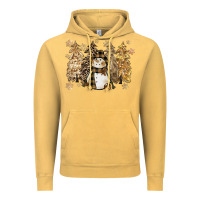 Vintage Mustard snowman with christmas trees 11inches Vintage Hoodie - CowGirlArtShop