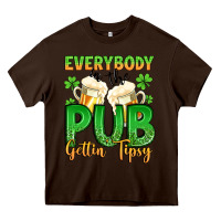 Chocolate Brown everybody in the pub gettin tipsy Heavy Core Tee - Artiststas