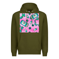 Army Green Western Medicine Seamless Pattern Premium Hoodie - BundleAndBundleShop