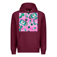 Burgundy Western Medicine Seamless Pattern Premium Hoodie - BundleAndBundleShop