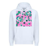 White Western Medicine Seamless Pattern Premium Hoodie - BundleAndBundleShop