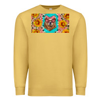 Antique Gold mama bear with sunflowers and glasses license plate Premium Sweatshirt - Artiststas
