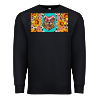 Black mama bear with sunflowers and glasses license plate Premium Sweatshirt - Artiststas