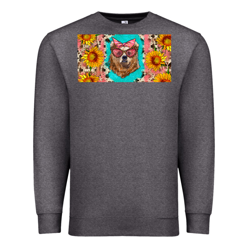 Mama Bear With Sunflowers And Glasses License Plate Premium Sweatshirt by Artiststas | Teevron