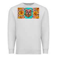 Dove Grey mama bear with sunflowers and glasses license plate Premium Sweatshirt - Artiststas
