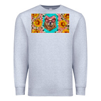 Heather Grey mama bear with sunflowers and glasses license plate Premium Sweatshirt - Artiststas