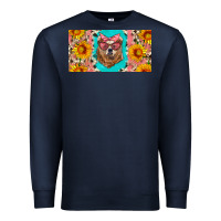 Navy mama bear with sunflowers and glasses license plate Premium Sweatshirt - Artiststas