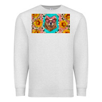 Oatmeal Heather mama bear with sunflowers and glasses license plate Premium Sweatshirt - Artiststas