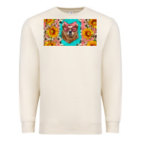 Sandshell mama bear with sunflowers and glasses license plate Premium Sweatshirt - Artiststas