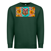 Sports Green mama bear with sunflowers and glasses license plate Premium Sweatshirt - Artiststas