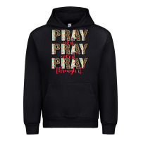 Black pray on it pray over it pray through it Urban Hoodie - AdoDesignShop