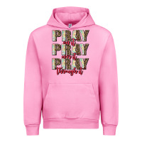 Fuchsia Pink pray on it pray over it pray through it Urban Hoodie - AdoDesignShop