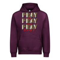 Mauve Wine pray on it pray over it pray through it Urban Hoodie - AdoDesignShop