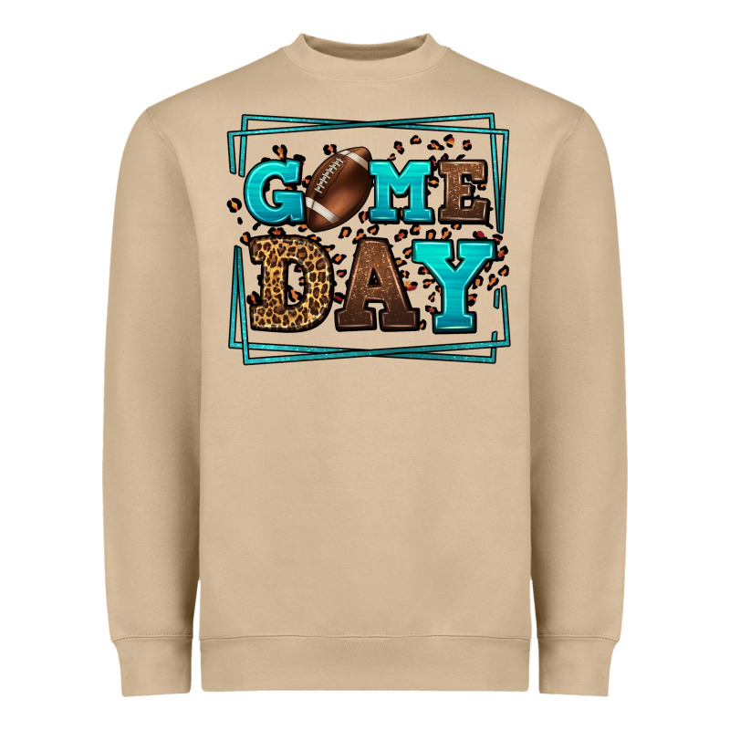 Game Day American Football Leopard Frame Heavyweight Sweatshirt by LillyAllenDesigns | Teevron
