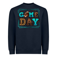 Navy Game day American Football leopard frame Heavyweight Sweatshirt - LillyAllenDesigns