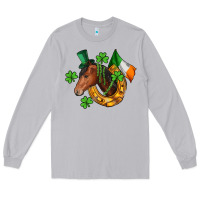 Moon Dust Horse with horseshoe St. Patrick's Long Sleeve Tee - CowGirlArtShop