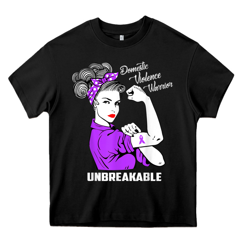 Domestic Violence Warrior Unbreakable Awareness Gift Heavy Core Tee by minhPixels | Teevron