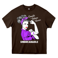 Chocolate Brown Domestic Violence Warrior Unbreakable Awareness Gift Heavy Core Tee - minhPixels