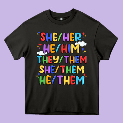 Pride Pronouns Heavy Core Tee Designed By Artiststas