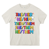 Cream pride pronouns Heavy Core Tee - Artiststas
