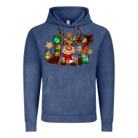 Vintage Denim reindeer joy christmas Vintage Hoodie - CowGirlArtShop
