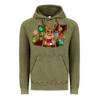 Vintage Olive reindeer joy christmas Vintage Hoodie - CowGirlArtShop