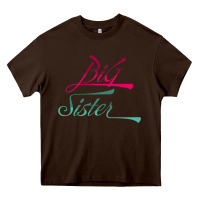 Chocolate Brown Big Sister love Big Sis Gift ba Heavy Core Tee - minhPixels