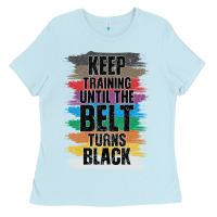 Baby Blue Black Belt Martial Art Training Karate TaeKwonDo Ladies Tee - Bettercallsaul