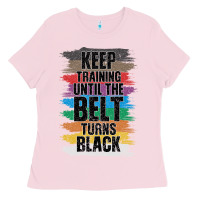 Bubblegum Pink Black Belt Martial Art Training Karate TaeKwonDo Ladies Tee - Bettercallsaul