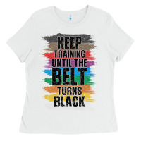 White Black Belt Martial Art Training Karate TaeKwonDo Ladies Tee - Bettercallsaul