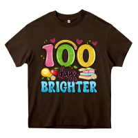 Chocolate Brown 100 days brighter Heavy Core Tee - Artiststas
