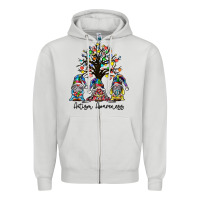 Dove Grey autism awarenes Zipper Hoodie - SublimationCraftShop