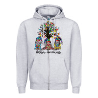 Heather Grey autism awarenes Zipper Hoodie - SublimationCraftShop