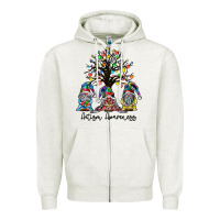 Oatmeal Heather autism awarenes Zipper Hoodie - SublimationCraftShop