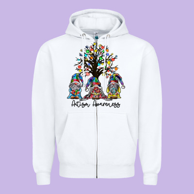 Autism Awarenes Zipper Hoodie Designed By Sublimationcraftshop
