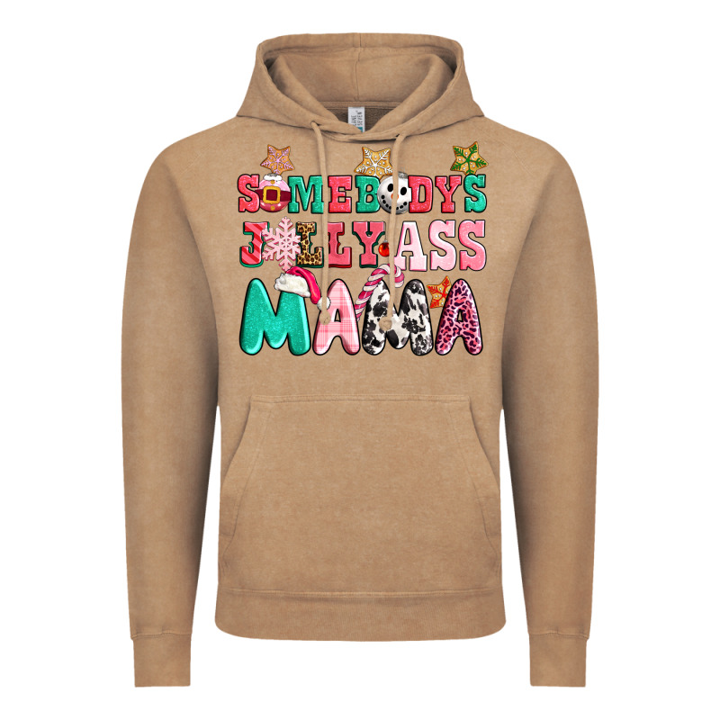 Somebody Jolly Ass Mama Pink Christmas Vintage Hoodie by CowGirlArtShop | Teevron