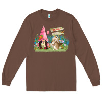 Chestnut Easter gnome and rabbit egg hunt  Easter Day Long Sleeve Tee - CowGirlArtShop