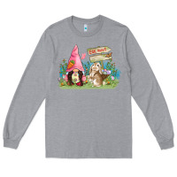 Heather Grey Easter gnome and rabbit egg hunt  Easter Day Long Sleeve Tee - CowGirlArtShop