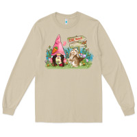 Mushroom Easter gnome and rabbit egg hunt  Easter Day Long Sleeve Tee - CowGirlArtShop