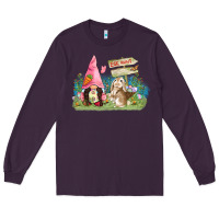 Plum Easter gnome and rabbit egg hunt  Easter Day Long Sleeve Tee - CowGirlArtShop