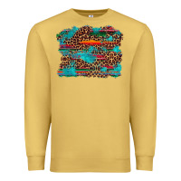 Antique Gold western serape leopard turquoise  background Premium Sweatshirt - Artiststas