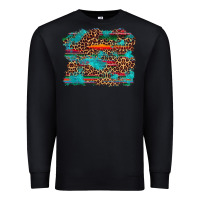 Black western serape leopard turquoise  background Premium Sweatshirt - Artiststas