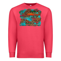 Cardinal western serape leopard turquoise  background Premium Sweatshirt - Artiststas
