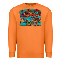 Carrot western serape leopard turquoise  background Premium Sweatshirt - Artiststas